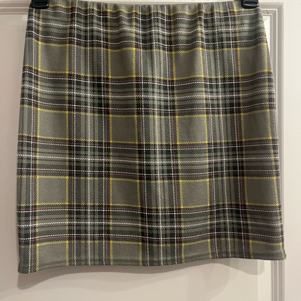Plaid Green and Yellow Women's Skirt